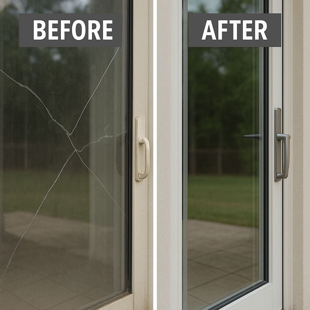 Glass sliding door installation